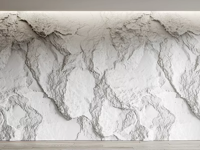Textured White Wall For Interior Decoration 3d model