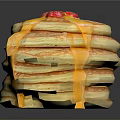 Tasty Stacked Pancakes Topped with Drizzling Syrup and Fresh Red Berries