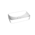 Modern White Rectangular Countertop Washbasin With Sleek Smooth Surface Design