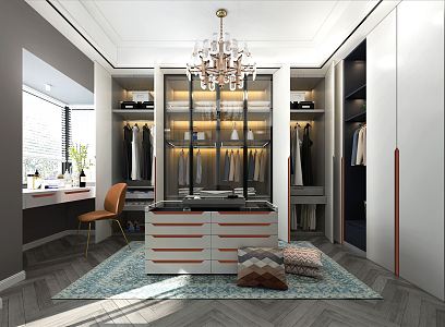 Light Luxury Cloakroom 3d model