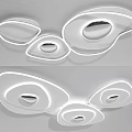 Modern Oval Ceiling Lights With Stylish Design White Frame And LED Glow 3d model