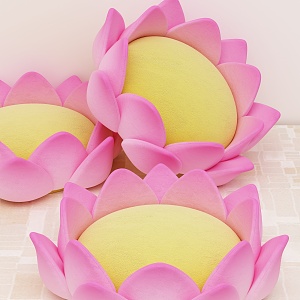 Lotus Throne Lotus Cushion Fluffy Pillow Plush Toy Tatami Cushion Butt Cushion Beat Cushion 3d model