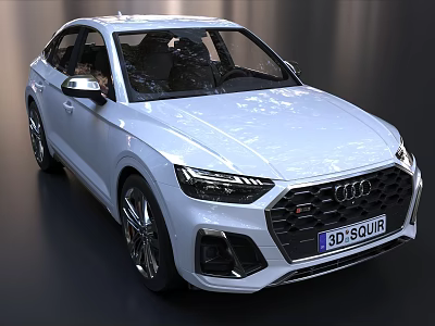 White Audi Sporty SUV With Modern Front Grille And Sleek Headlights Design 3d model