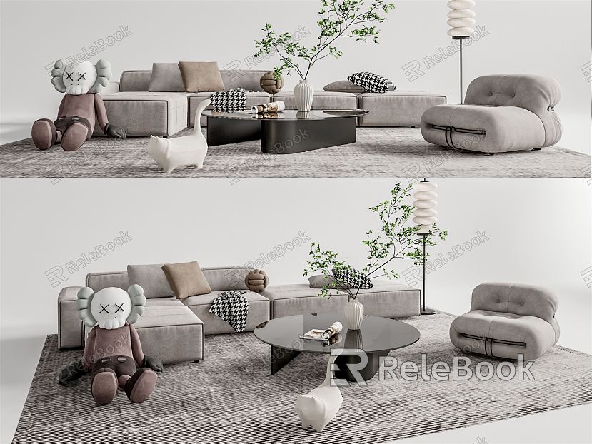 Modern sofa coffee table combination model