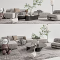 Modern sofa coffee table combination 3d model
