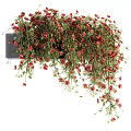 Beautiful Hanging Red Flowers With Green Leaves For Home Decorative