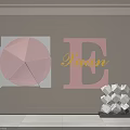 Pink Circular Wall Hanging Decor With Letter E And Gold Emma Lettering