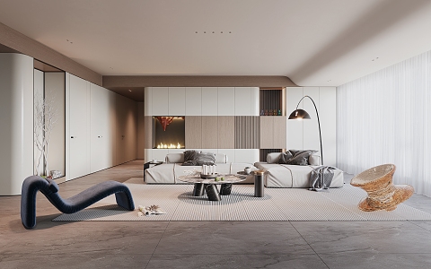 modern living room 3d model