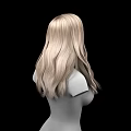 Detailed 3D Female Game Movie Character With Long Blonde Hair Bust