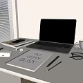 Apple Laptop Keyboard Headset Display 3d model