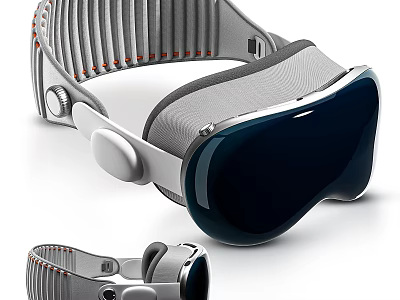 Modern VR Headset With Clear Lens Ergonomic Head Strap And Soft Comfortable Design 3d model