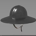 Classic Vintage Metal Helmet With Broad Brim Shiny Silver Surface And Chin Strap Design