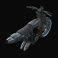 Dark Colored Vintage Motorcycle With Black Seat And Thick Off Road Tires Metallic Body Design