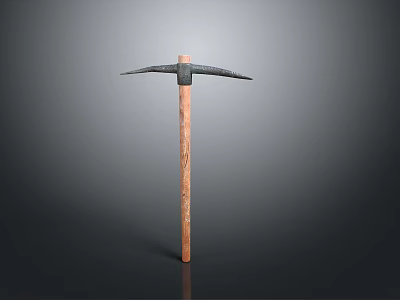 Yang Pickaxe Cross Draft Steel Tools Wood Handle Yang Pickaxe Cartoon Yang Pickaxe Tools Hardware Tools Processing Tools Furniture Furniture Realistic 3d model