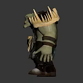 Fierce Orc Warrior Character Creature With Spiked Armor And Horned Decor