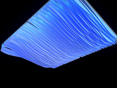 Stylish Blue Wavy Textured Ceiling Design With Modern Black Background 3d model