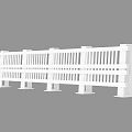 White Road Guardrail With Multiple Rails And Support Posts For Traffic Safety