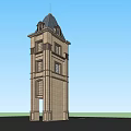 Classical Stone Tower With Multi Story Structure Spire Windows And Balconies