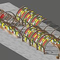 Elegant Modern Pergola With Colorful Stained Glass And Curved Arched Design