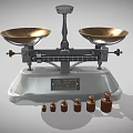 Professional Commercial Balance Scale With Brass Pans White Base And Calibration Weights