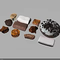 Assorted Delicious Desserts Including Chocolate Cakes Marshmallows Fudge Brownies And Sweet Treats
