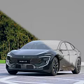 Modern Black Car With Sleek Exterior Design Parked Outdoor Near Green Trees