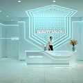 Elegant Modern Beauty Salon Interior With Reception Counter And Lighting Design