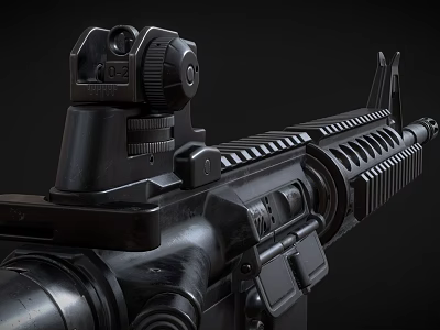 Modern Tactical Black Rifle with Mounted Scope and Detailed Rail Handguard Design 3d model