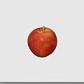 Juicy Ripe Red Apple With Smooth Shiny Skin And Green Stem