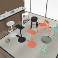 Colorful Modern Bar Stools In Various Hues With Sleek Design For Kitchen Space