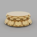 Exquisite Golden Sculpture Base With Intricate Lotus Petal Carvings Design