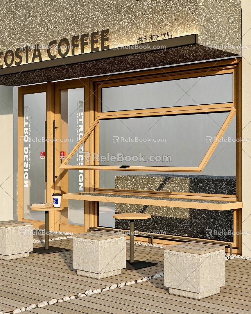 Cafe door head 3d model