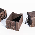 Set Of Three Vintage Wooden Boxes With Metal Clasps And Rustic Design