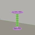 Black Modern Side Table With Round Top And Stacked Circular Beads Design 3d model