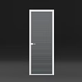 White Framed Swing Door With Clear Glass Panel And Handle For Interior Use 3d model