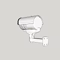 Wall Mounted Surveillance Camera With Sturdy Bracket For Security Monitoring Outdoor And Indoor Use