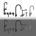 Different Modern Faucet Designs With Handles And Spouts For Kitchen Or Bathroom
