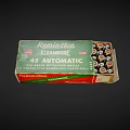 Vintage Kleanbore 45 Automatic Cartridge Box Open With Ammunition Rounds 3d model