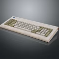 Vintage Computer Keyboard With Ivory And Green Key Design And Classic Layout