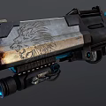 Modern Tactical Revolver With Scope Textured Grip And Metallic Design Details