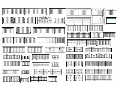 Modern wrought iron railings 3d model