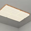 Modern Wooden Frame Ceiling Light with White Light Panels for Home Interior