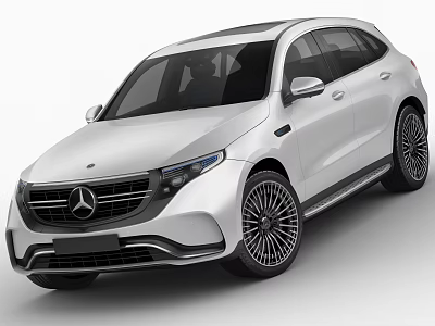White Mercedes Electric SUV With Modern Design Sleek Body And Black Alloy Wheels 3d model