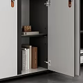 Modern Black And White File Cabinets Storage Units With Books Folders And Decor Items