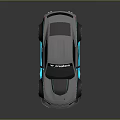 Sleek Silver Gray Sports Car With CENDEZ Logo And Blue Accent Stripes