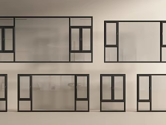 Modern windows casement windows floor-to-ceiling windows bay windows doors and windows 3d model