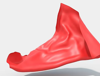 Cloth with red fluttering ribbon 2 3d model