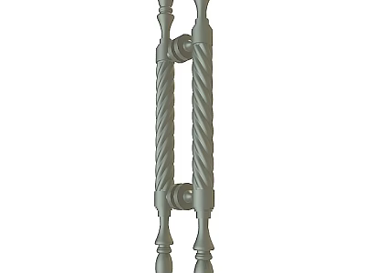 Elegant Metal Handle Featuring Twisted Design And Decorative Double Bar Structure 3d model