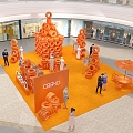 Pop-up Shop Brand Clothing Store Nakajima Exhibition Shows Hermes Orange and Orange Swimming Circle Theme Pop-up Shop 3d model