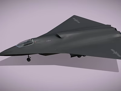 Stealth Fighter Jet With Delta Wing Cockpit And Landing Gear Deployed 3d model